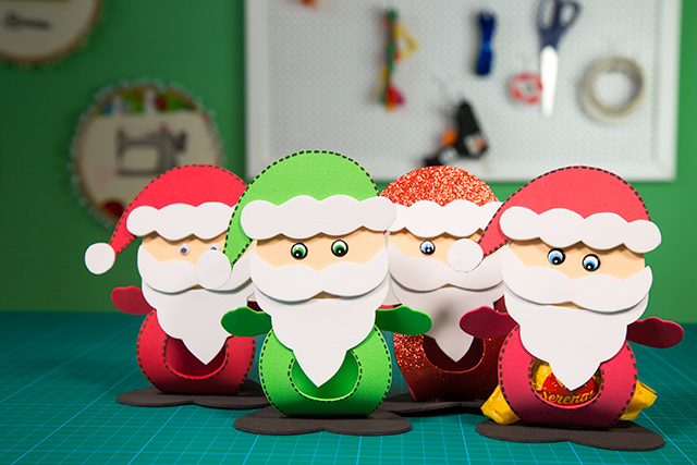 Favores de la fiesta de Navidad en eva - Santa Claus candy holder