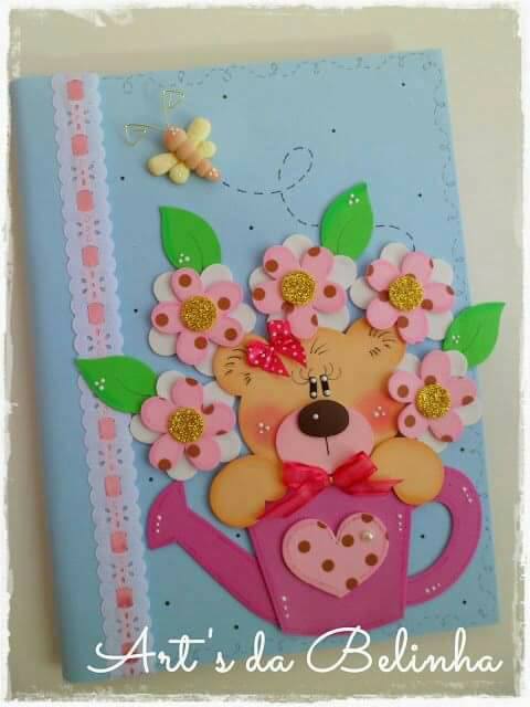 regadera decorada con cuaderno-con-flores-eva