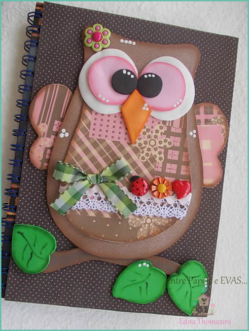 búho marrón-decorado-víspera-cuaderno