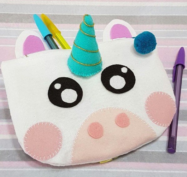 bolsa de fieltro unicornio