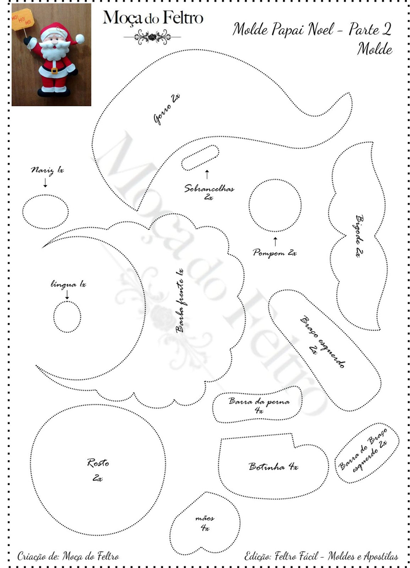Santa Claus Fieltro Moldes 