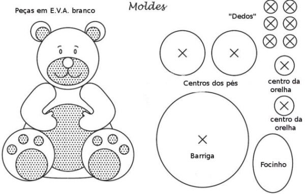 oso de fieltro bicolor