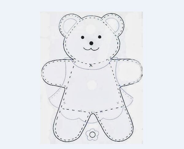 molde de oso de peluche de fieltro unisex