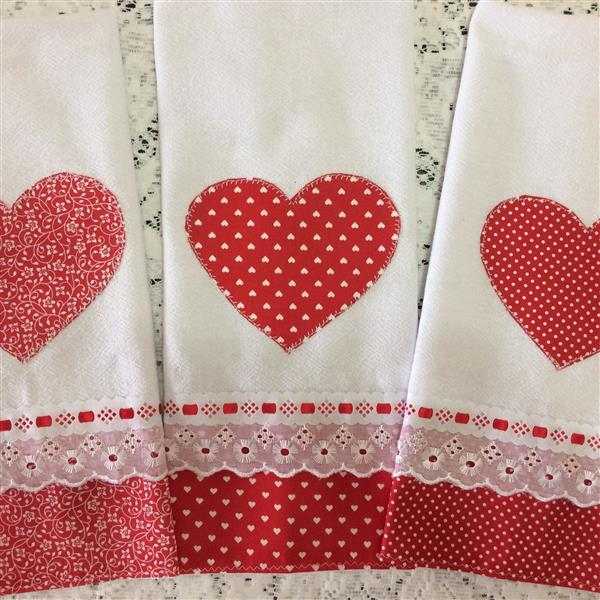 Paños de cocina corazón patchwork