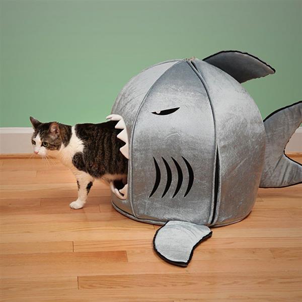 casa de tiburones para gato