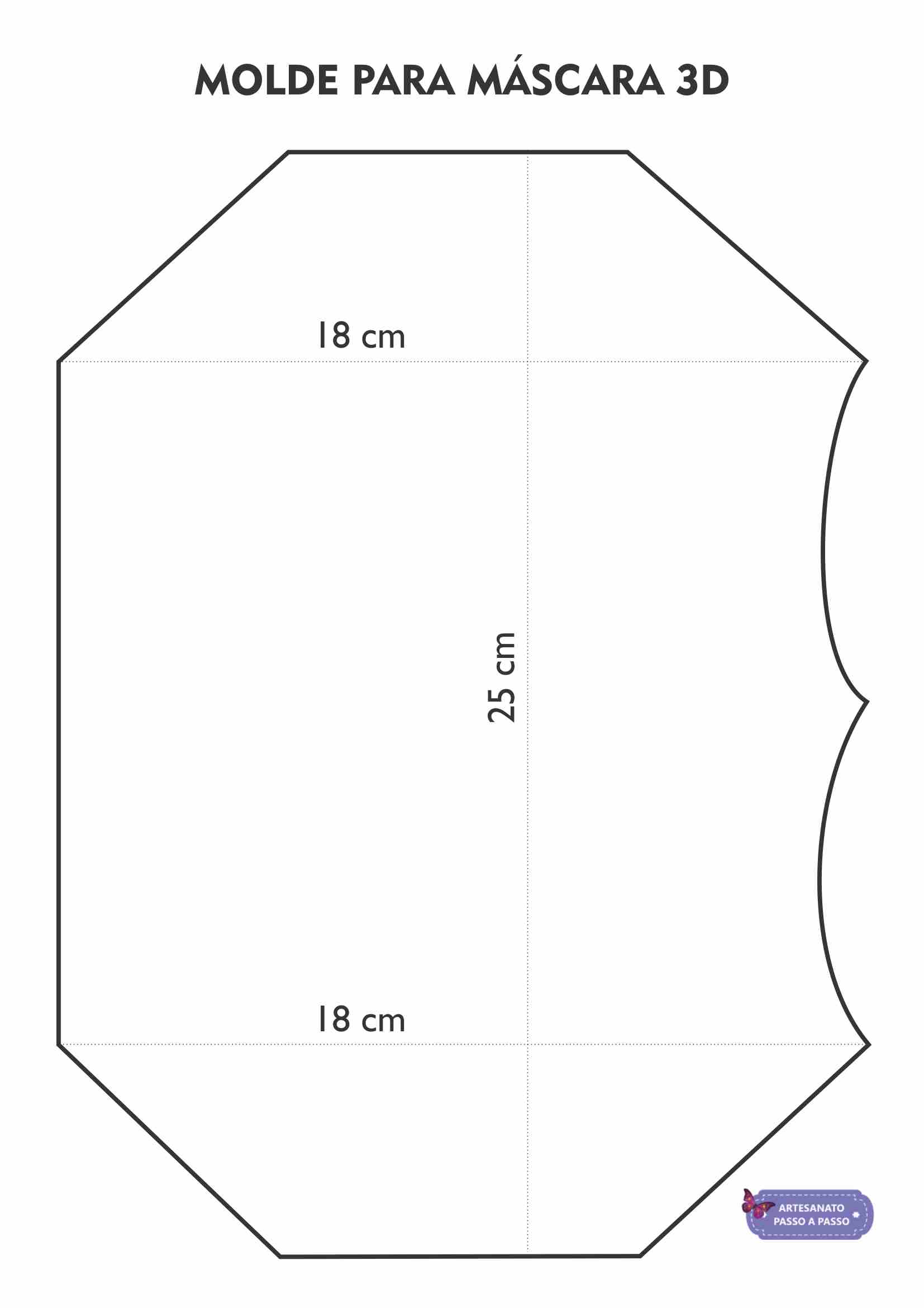 Plantilla de máscara 3D en a4 para imprimir