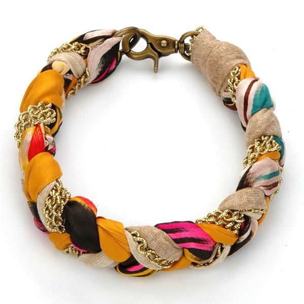 pulsera trenzada con cadena