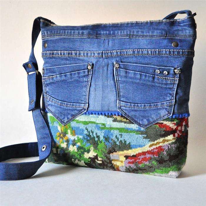 bolso de jeans hecho a mano