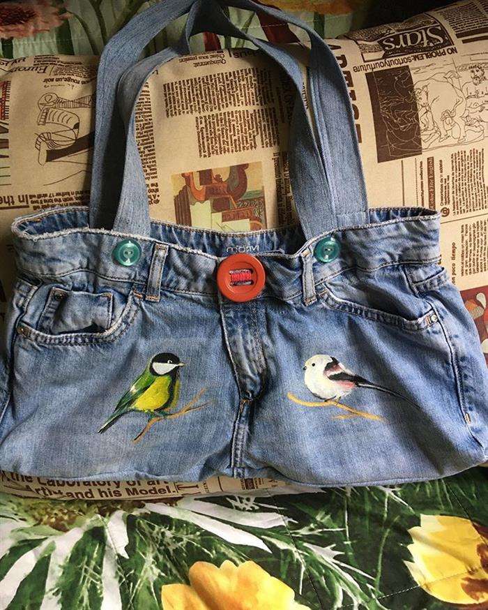 bolso de tela en jeans