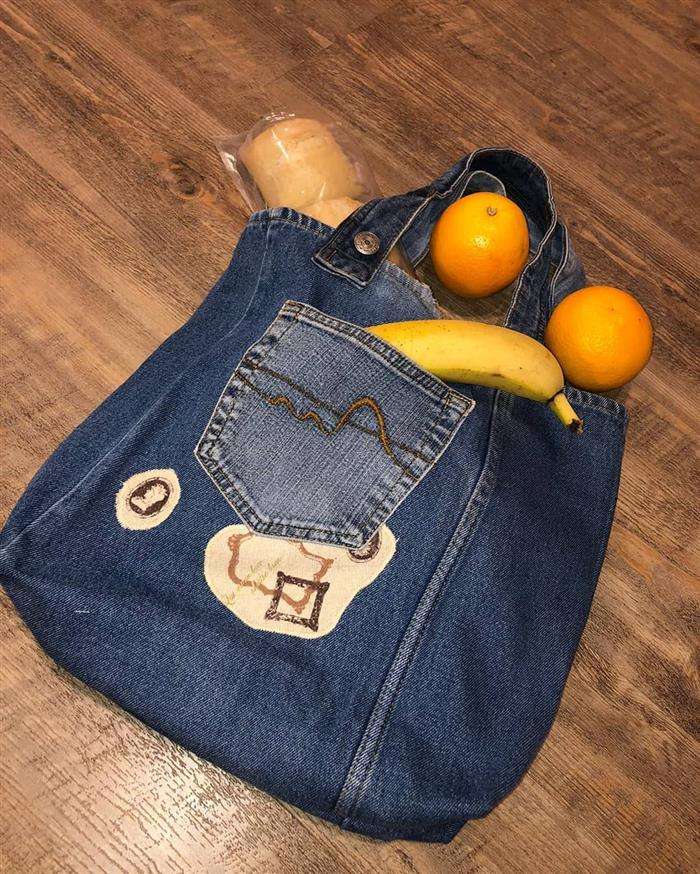 bolso jeans oscuro