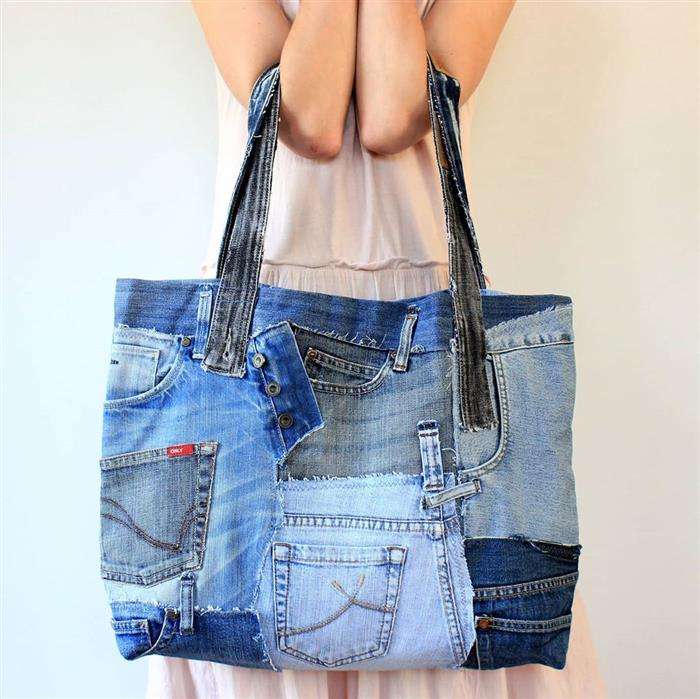 bolso en jeans reciclados