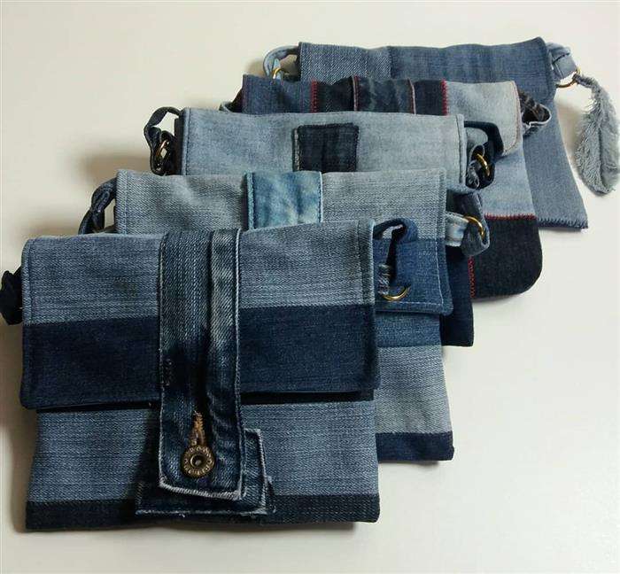 bolso de jeans hecho a mano