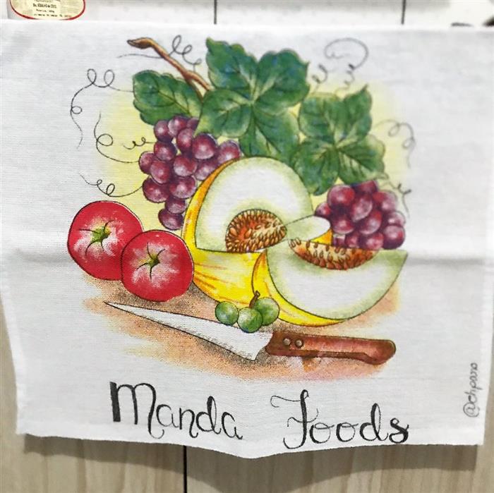 cuadros en paños de cocina con frutas
