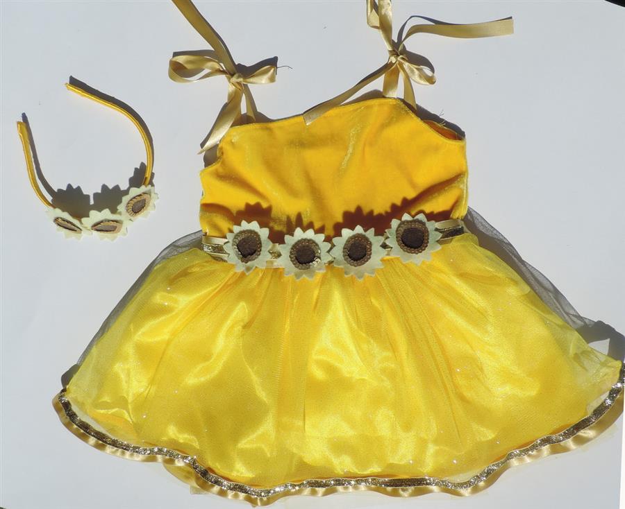 Vestido infantil de girasol