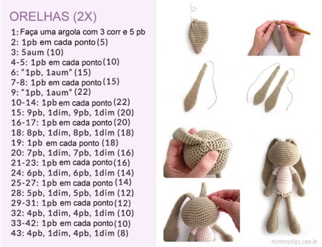 cómo crochet conejito