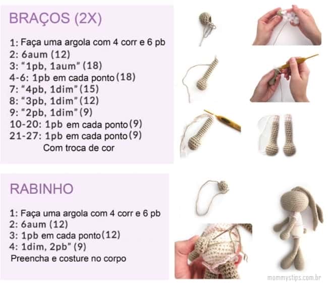 receta y paso a paso para hacer conejo amigurumi