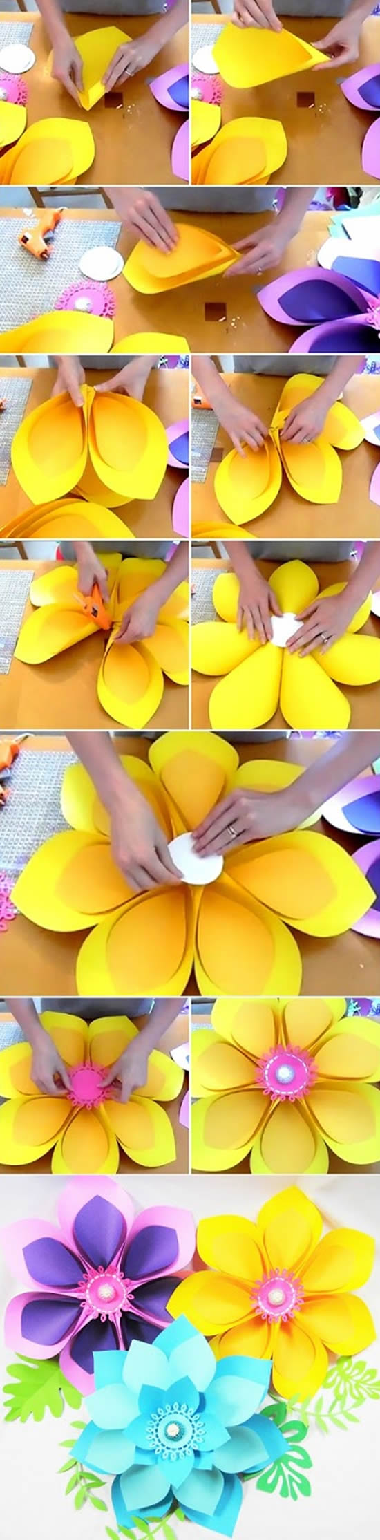 Flores de papel para la decoración del día de la madre