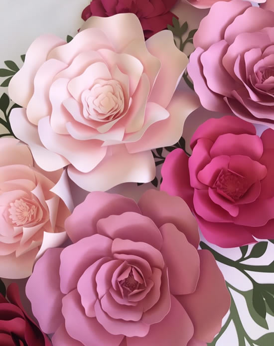 hermosas flores de papel