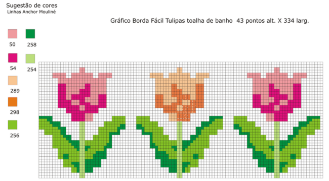 Gráfico de tulipanes para punto de cruz 69