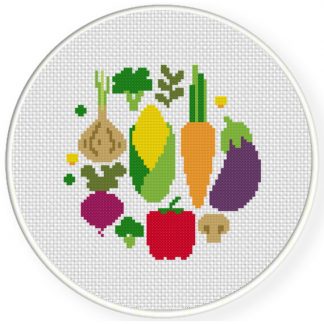 Punto de cruz para cocinar con verduras49