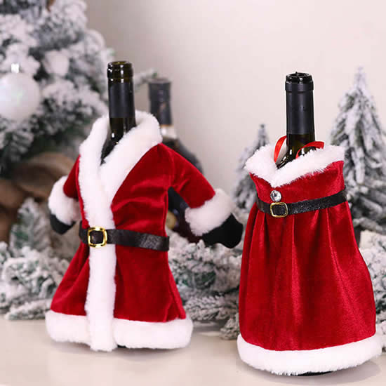 Ropa de Papá Noel para botellas