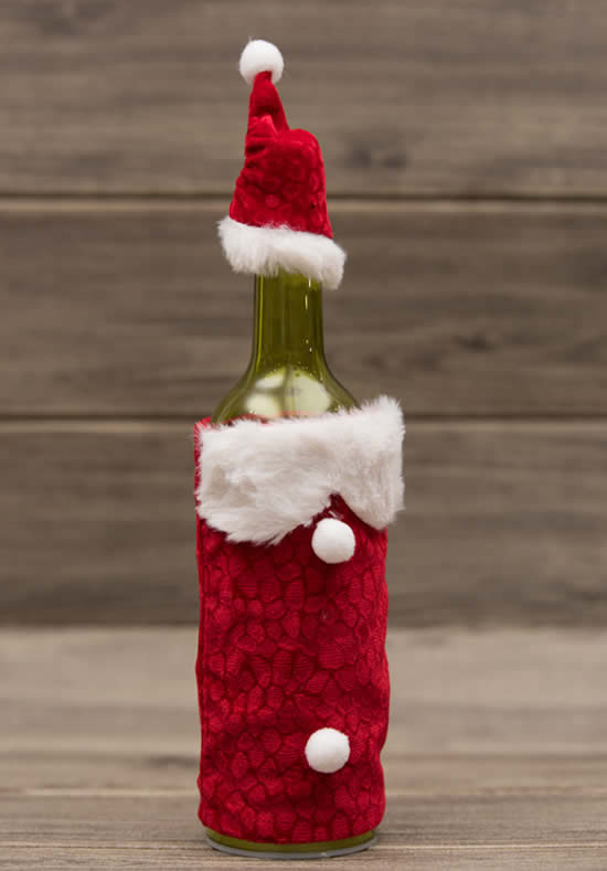 Lindo traje de Papá Noel para botellas