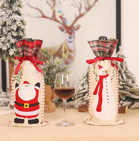 Botellas decoradas con tela para Navidad