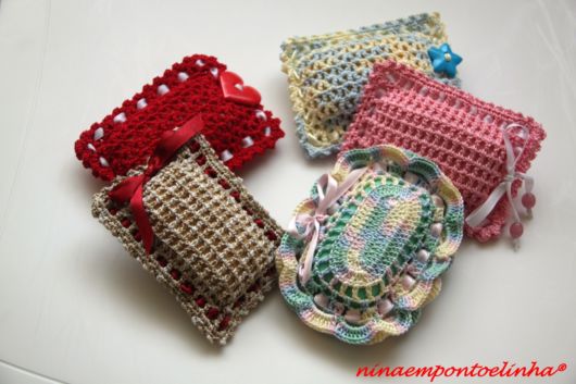 jabones decorados a crochet