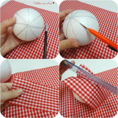 Cómo insertar tela en los pliegues de la bola de crema