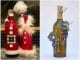 Botellas de vidrio decoradas para Navidad