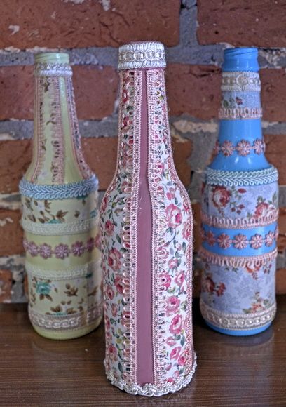 Botellas decoradas con tela