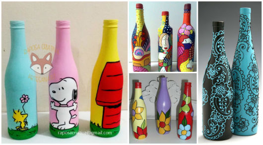 botellas pintadas