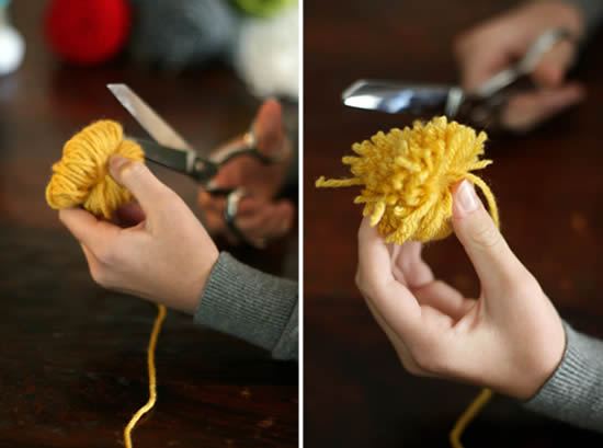 Manualidades con madejas de lana - pompón hecho a mano