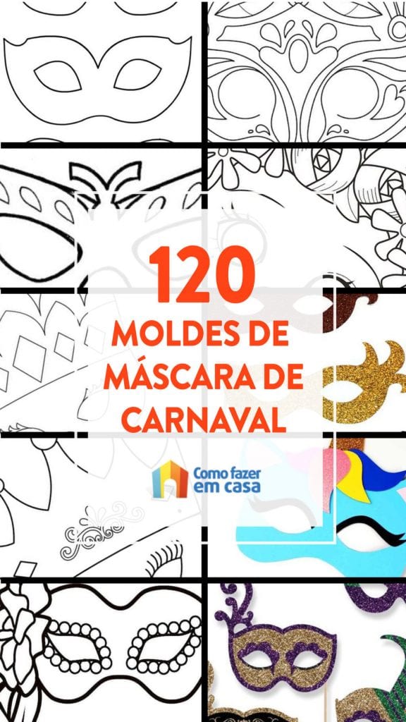 moldes de máscara de carnaval