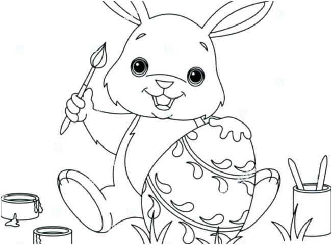 Dibujo de conejitos de pascua para colorear