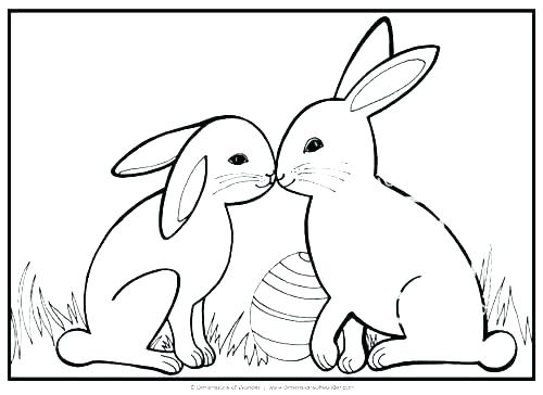 Dibujo de conejitos de pascua para colorear