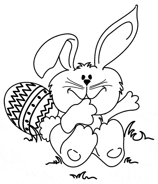 Dibujo de conejitos de pascua para colorear