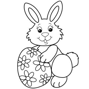 Dibujo de conejitos de pascua para colorear