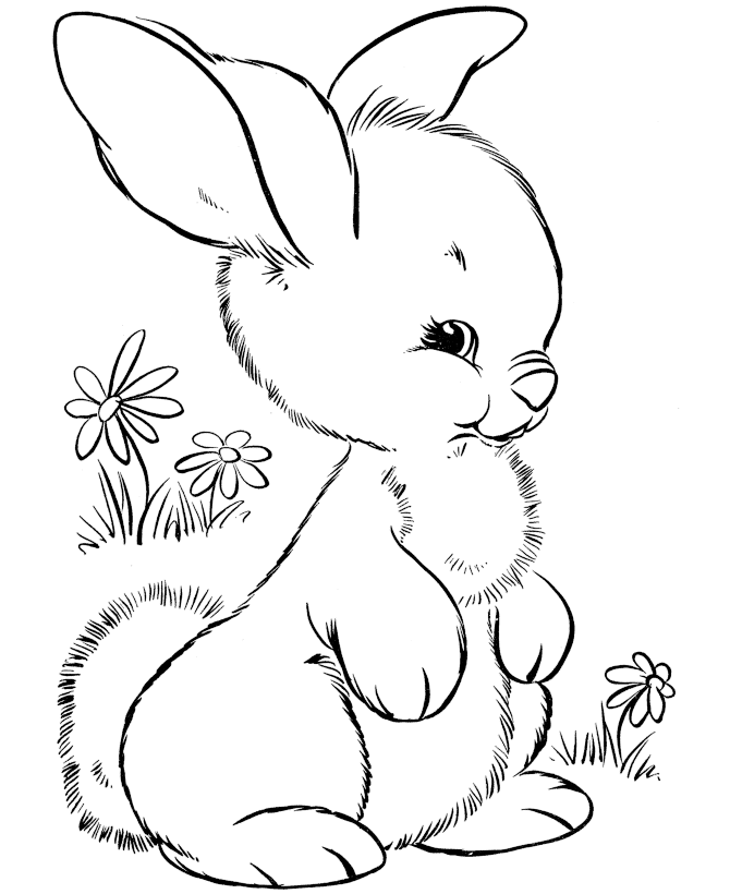 Dibujo de conejitos de pascua para colorear