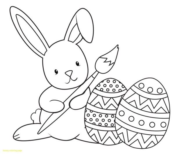 Dibujo de conejitos de pascua para colorear