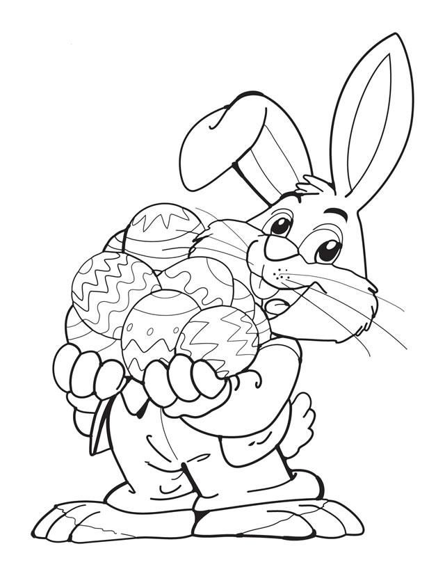 Dibujo de conejitos de pascua para colorear