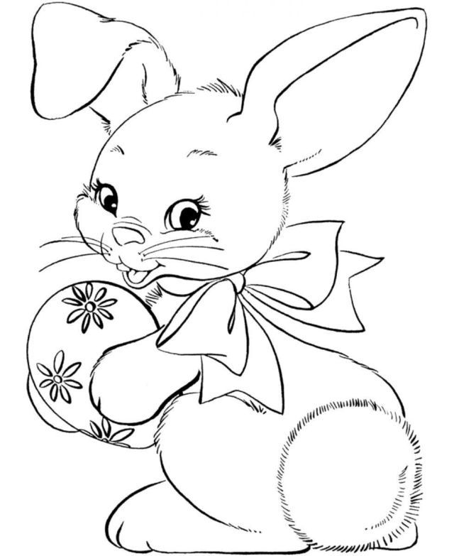 Dibujo de conejitos de pascua para colorear