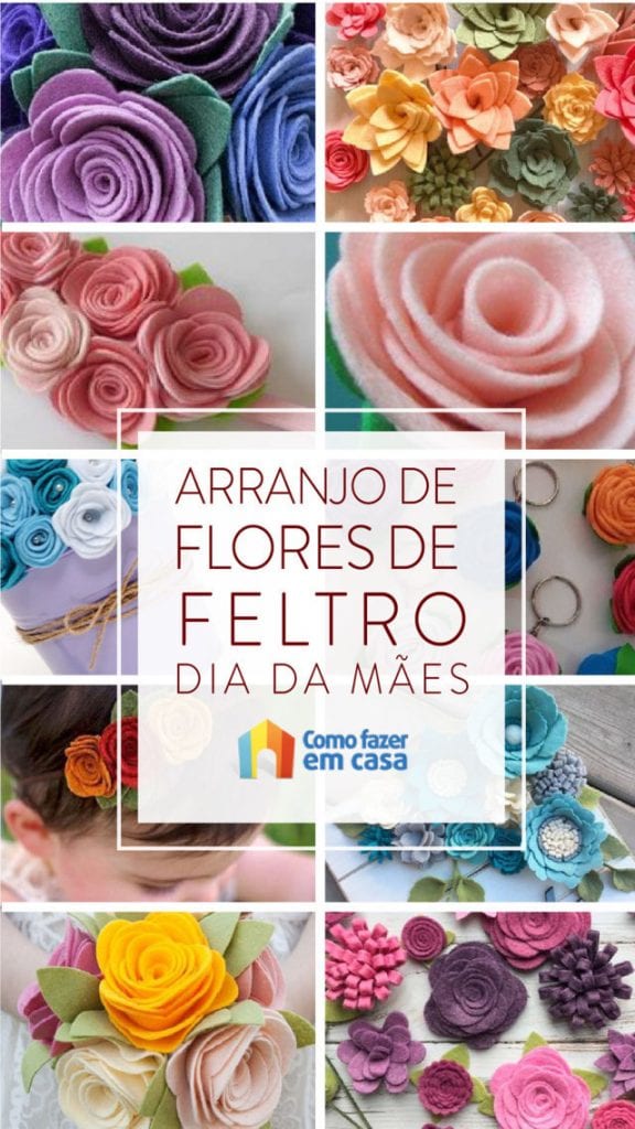 Arreglo de flores de fieltro