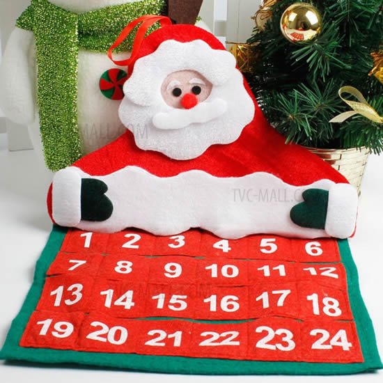 Calendario de tela de Papá Noel