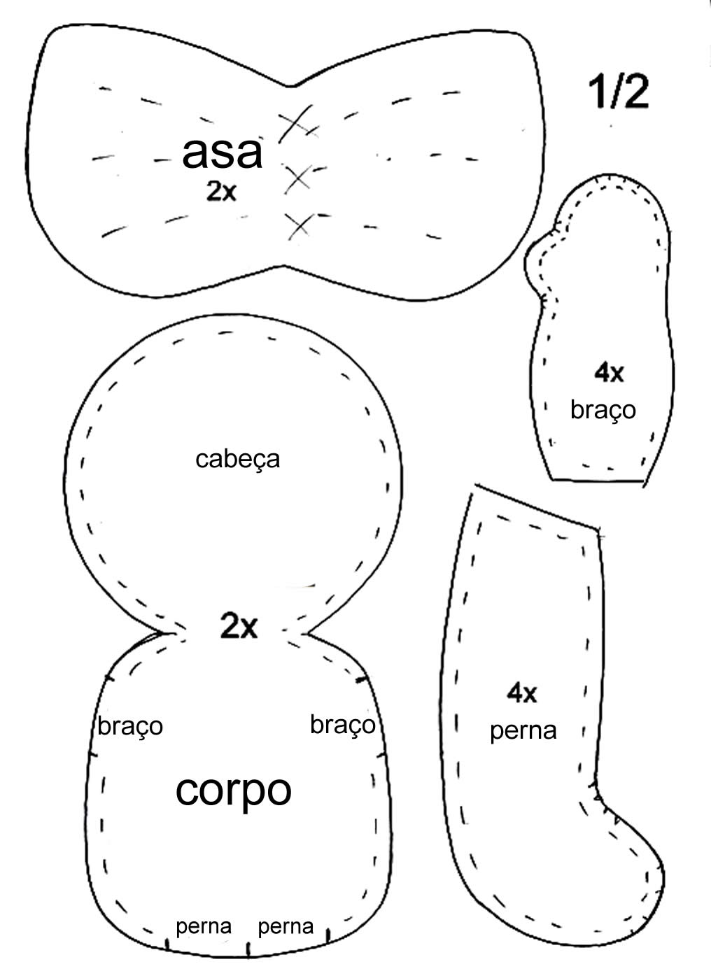 Plantilla de ángel de tela