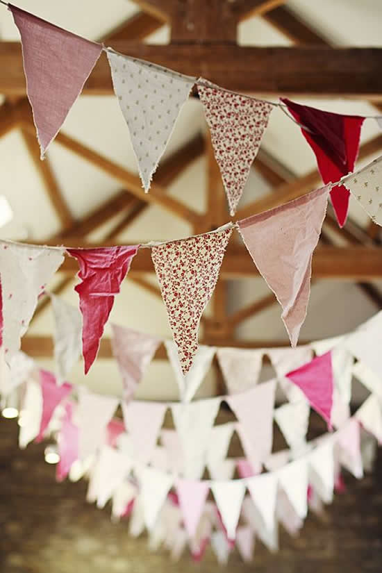 Guirnalda con Tela para San Valentín