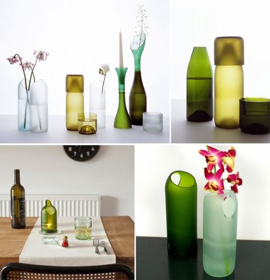 tipos de artesanías de botellas de vidrio