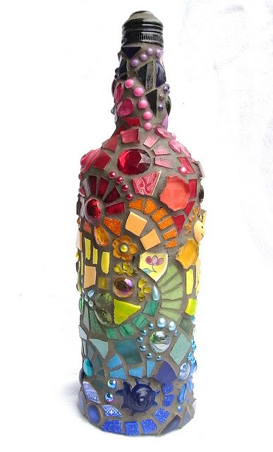 arte de la botella de vidrio de mosaico