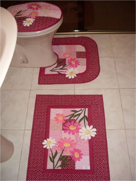 kit de baño floral