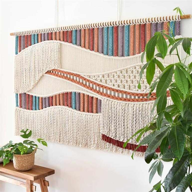 tapiz de pared de macramé